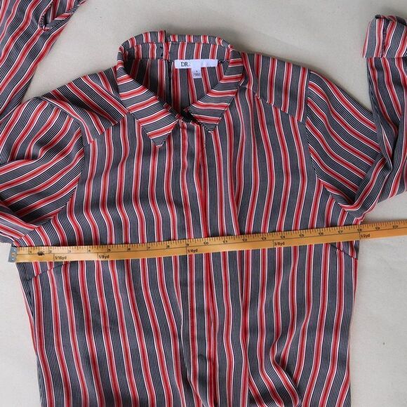 DR2 Striped Long Sleeve Button Down Blouse - Picture 13 of 13
